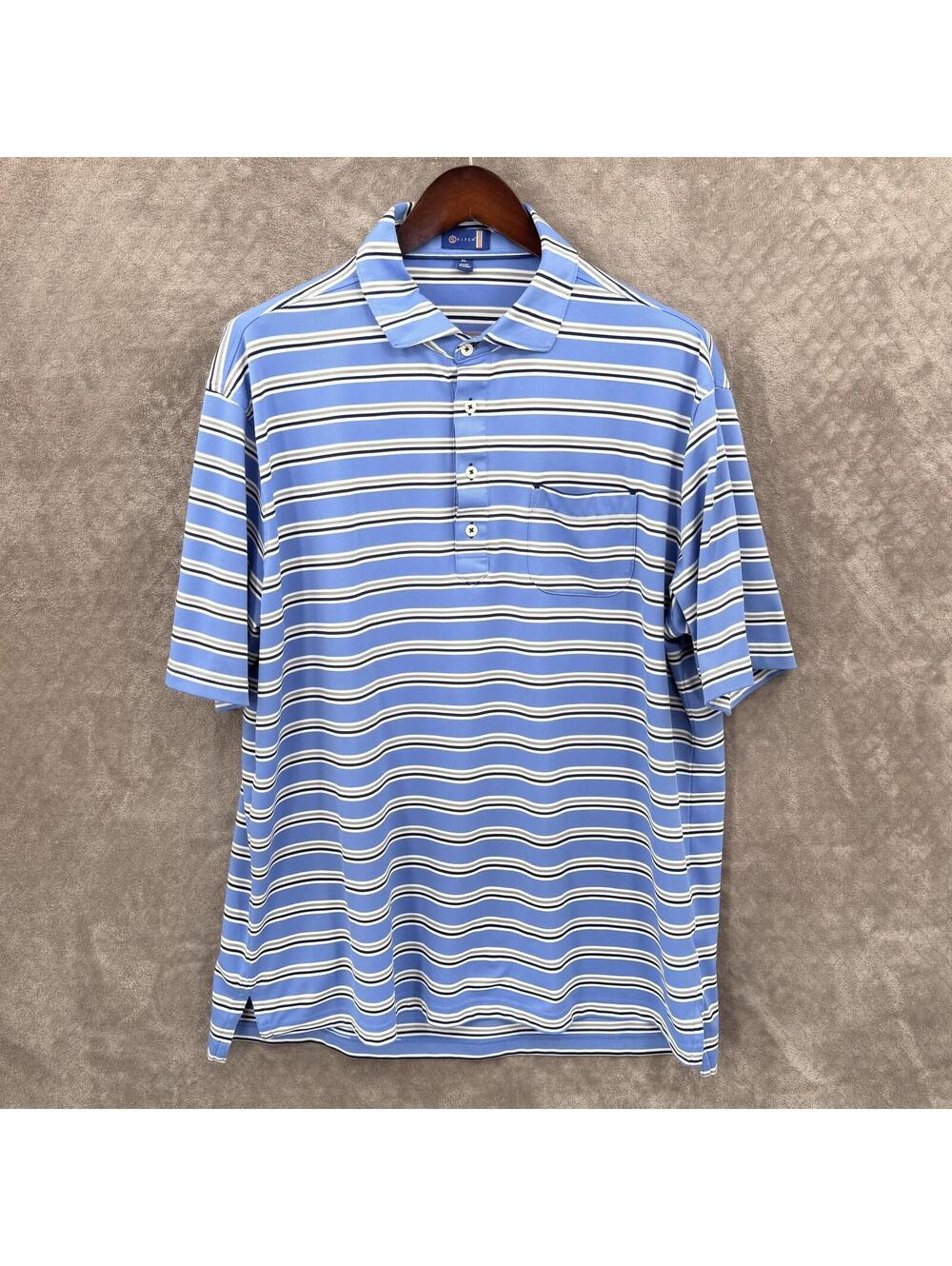 Stitch Polo Shirt Mens XL Blue Stripe Harbour Town Golf Links Golf Performance